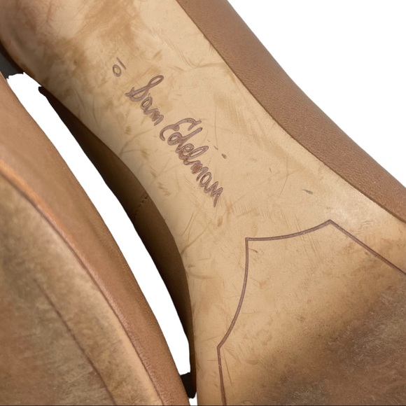 Sam Edelman Beige Pointed Toe Heel Soft Leather - Women’s Size 10 - 4 Inch Heel - Picture 9 of 11